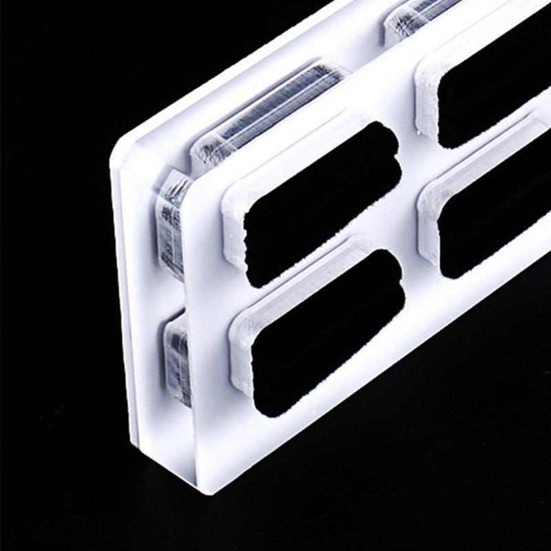 White Acrylic 6 Rings Jewelry Display Holder Slotted Showcase Stand
