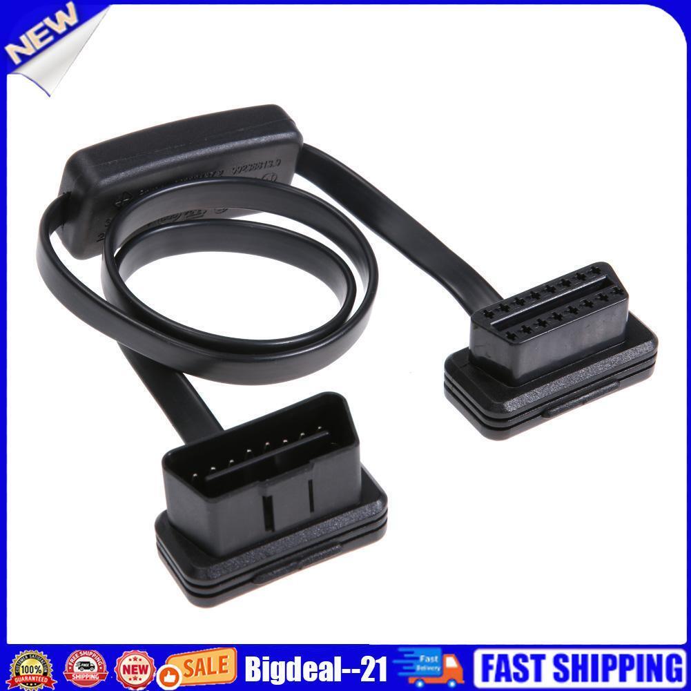 16 Pin Flat OBD 2 Auto ELM327 Extension Cable with Switch Adapter Connector