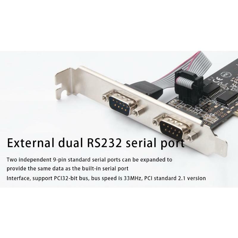PCI Express Card Adapter Converter RS232 Serial Port Expansion Card for Computer