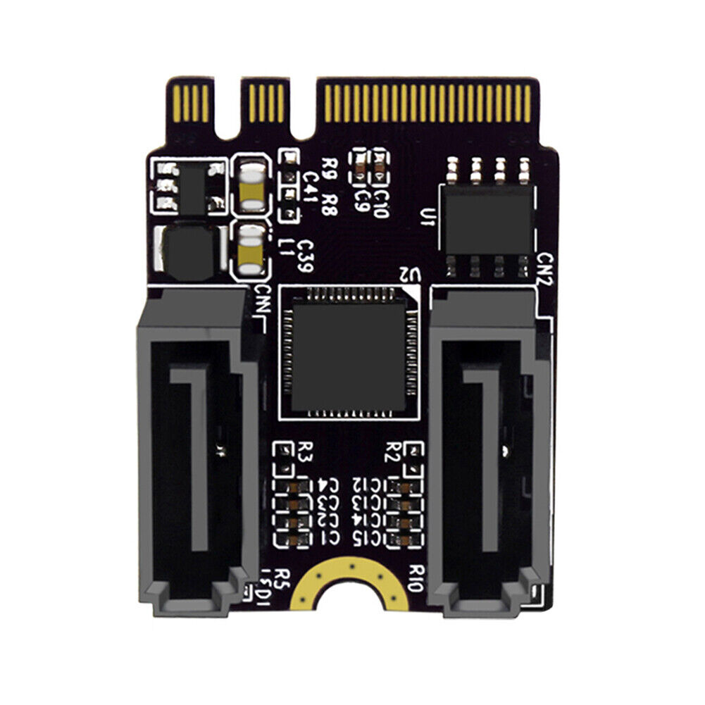 M.2 A + E Key NGFF to 2 Ports SATA3.0 Adapter Cards for SSD PC Computer