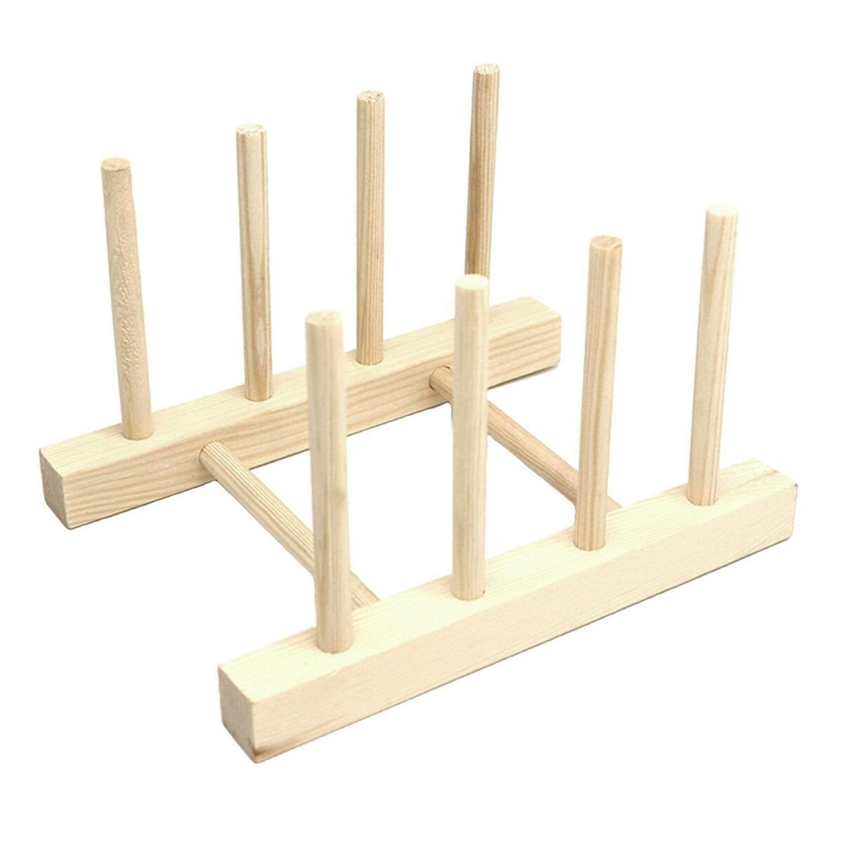 2Pieces Thread Rack Wooden Embroidery Thread Holder Organizer Saving Space