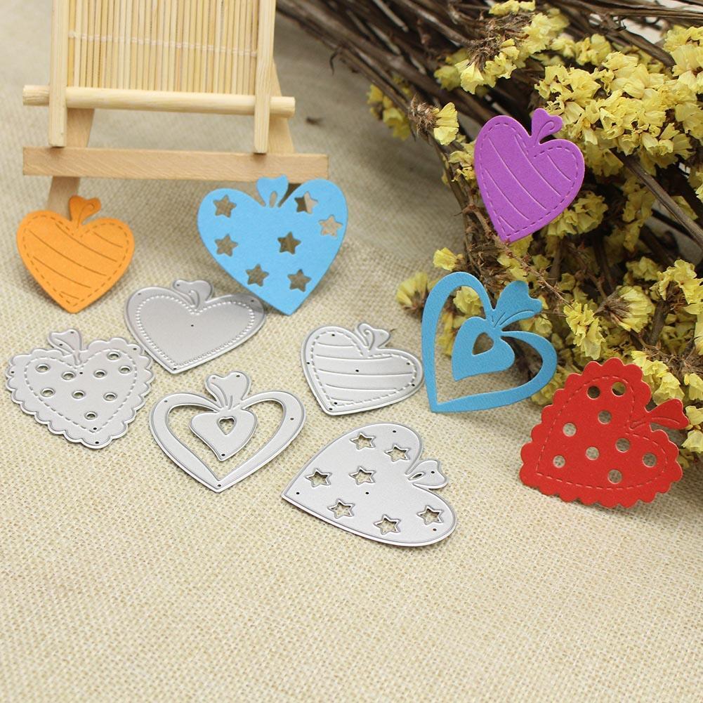 5pcs Heart Sewing Thread Metal Die Cutting Dies DIY Scrapbooking Embossing