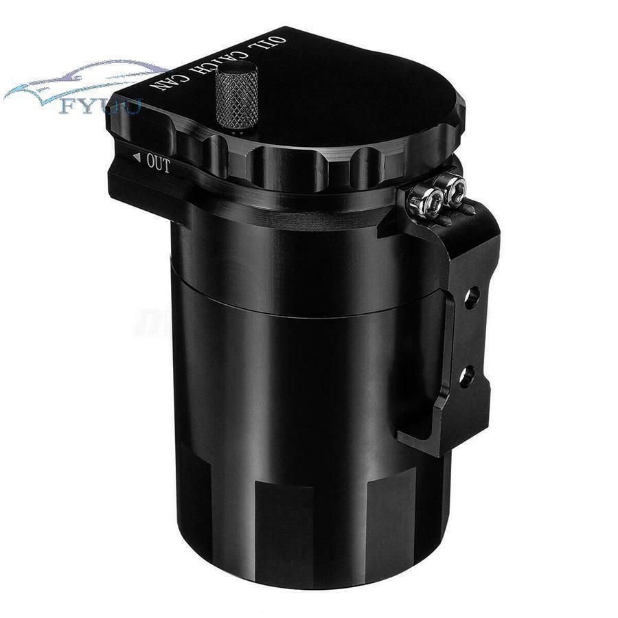 300ML Oil Catch Can Kit Reservoir Tank Engine Black Polish Baffled For Car