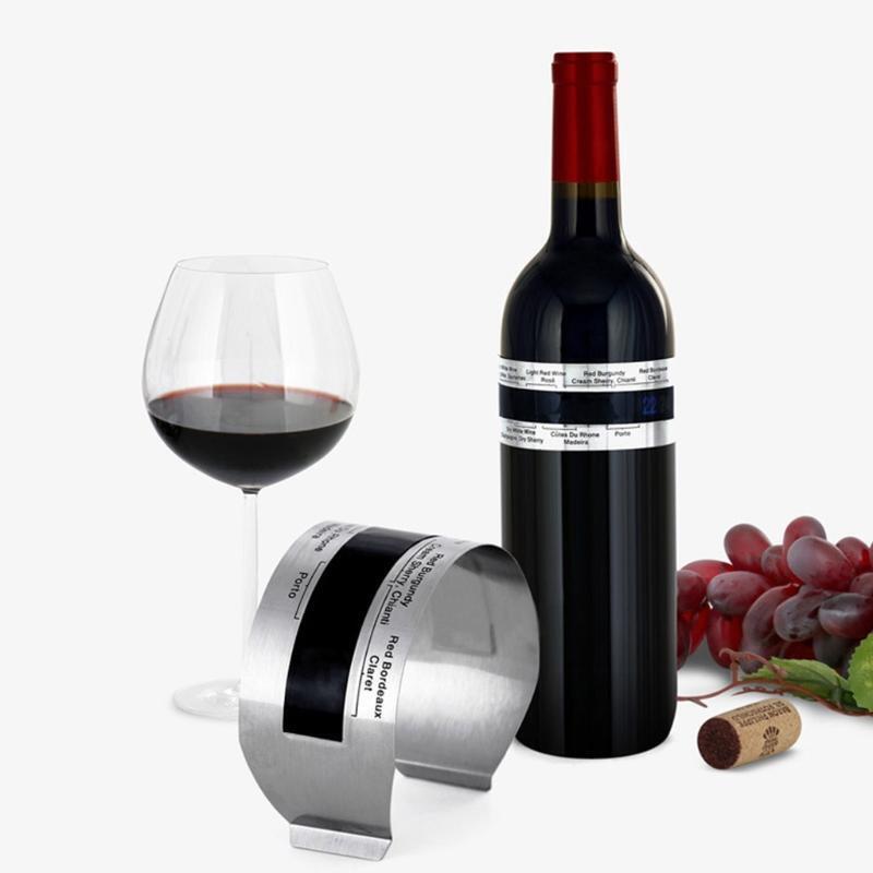 Stainless Steel Wine Thermometer Bracelet Bottle Beer Temperature Sensor Clip
