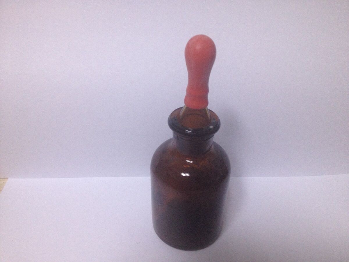 Glass dropper bottle drop reagent lab 30 ml 1 oz chemistry lab glassware Amber