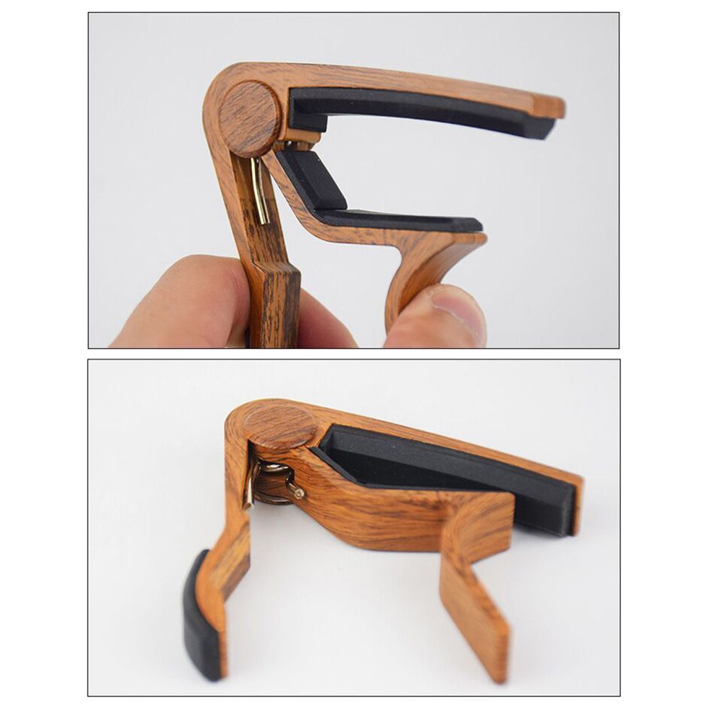 Metal Ukulele Quick Change Guitar Capo Wood Grain Clamp Tone Changing Clip