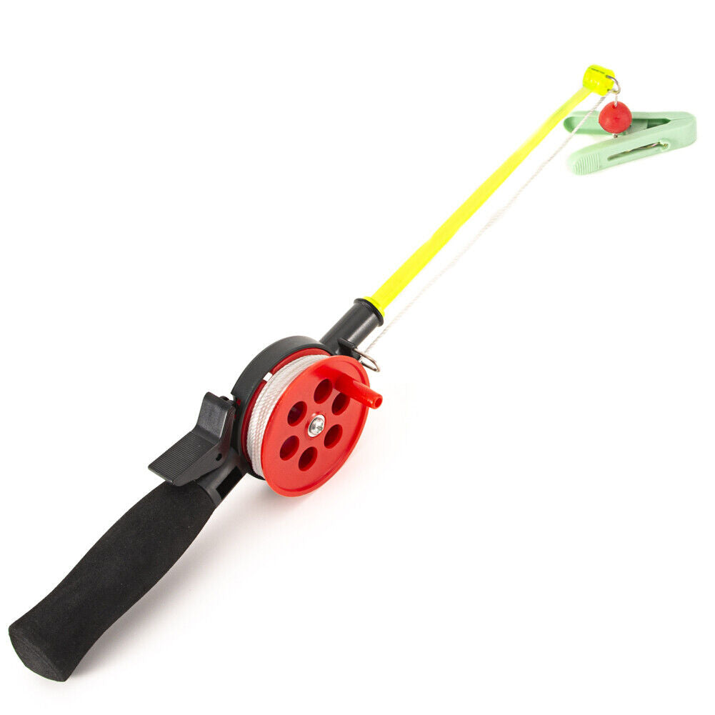 34cm Shrimp Crab Fishing Rod w/ Clip Winter Outdoor Ice Fishing Tackle Pole