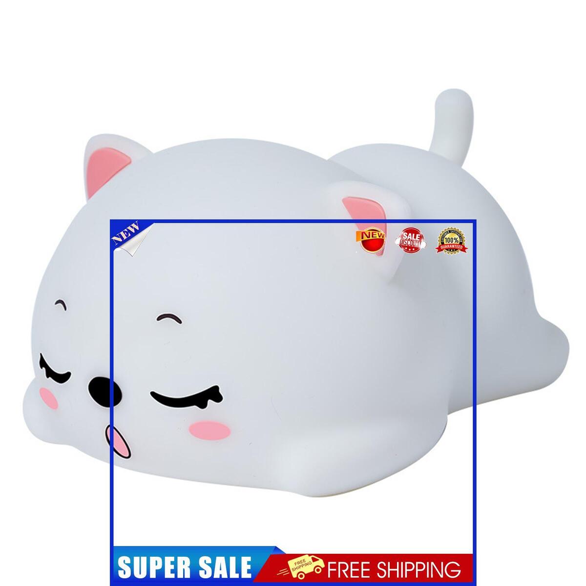 Silicone LED Night Light Cartoon Bear Touch Pat Remote Control Color Lamp