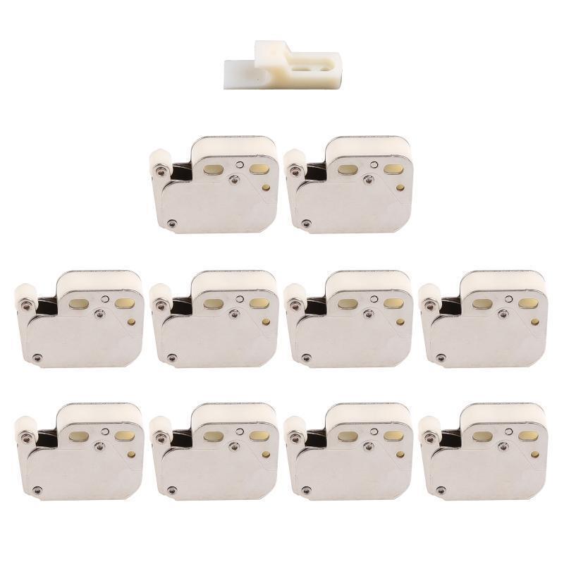 10Pcs Automatic Spring Push Catch Bounce Lock Furniture Wardrobe Drawer Locks