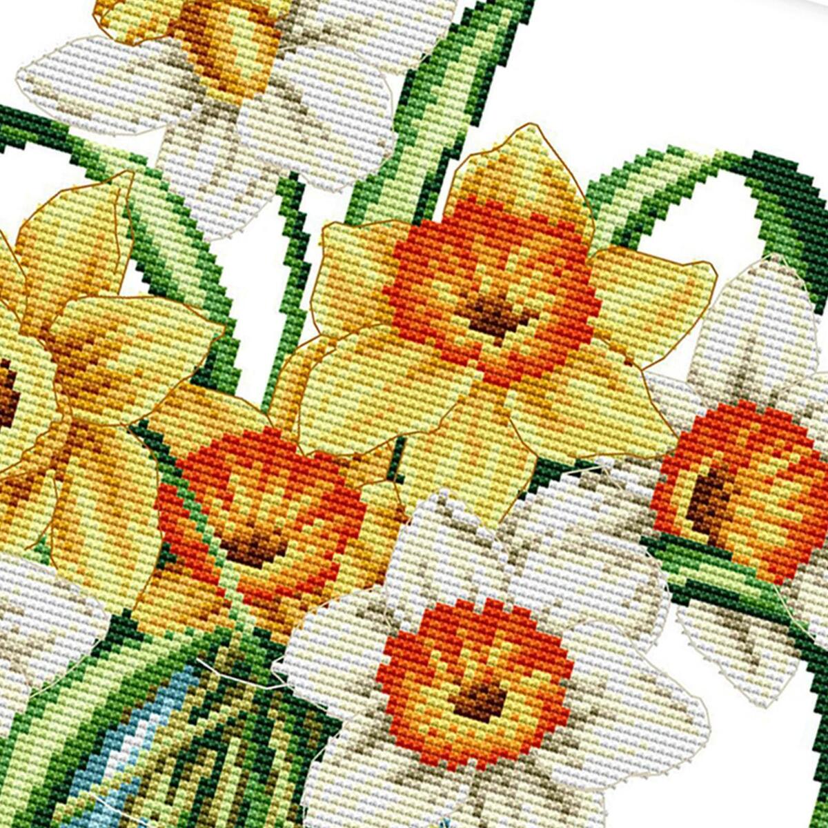 Floral  Stamped Kit DIY Full  of Embroidery Starter Kits