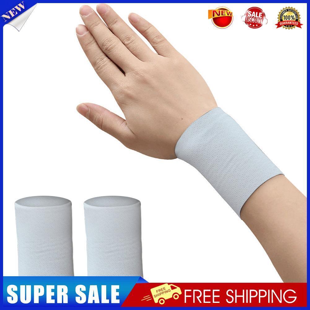 Elastic Wristband Summer Ice Silk Sport Cycling Wrist Brace (White 8cm)