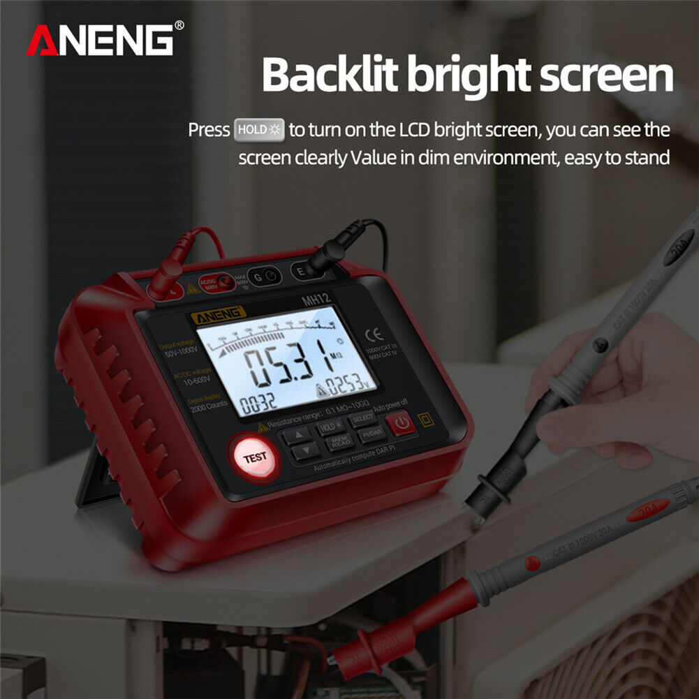 ANENG MH12 Insulation Resistance Digital Meter Voltage Megohmmeter Tester