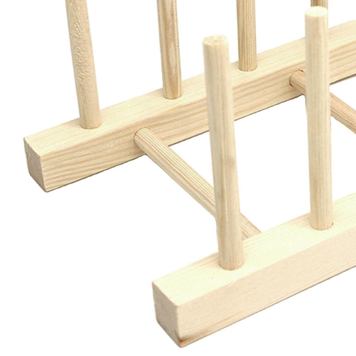 2Pieces Thread Rack Wooden Embroidery Thread Holder Organizer Saving Space