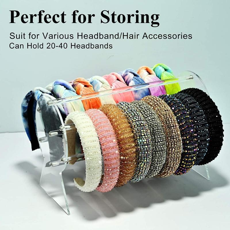 Clear Headband Holder Organizer Acrylic Hair Accessory Jewelry Storage Display