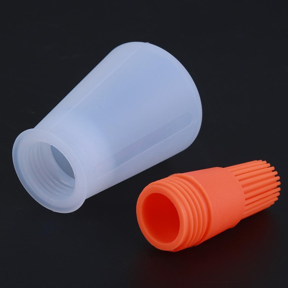 1pc Heat Resisting Silicone Grill Oil Bottle BBQ Basting Brush Tool(Orange)