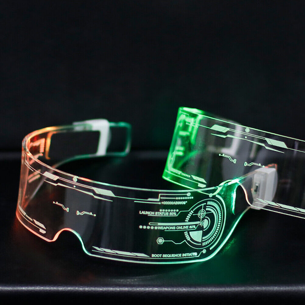 Colorful EL Wire Luminous Glasses Neon Party LED Light Up Visor Eyeglasses
