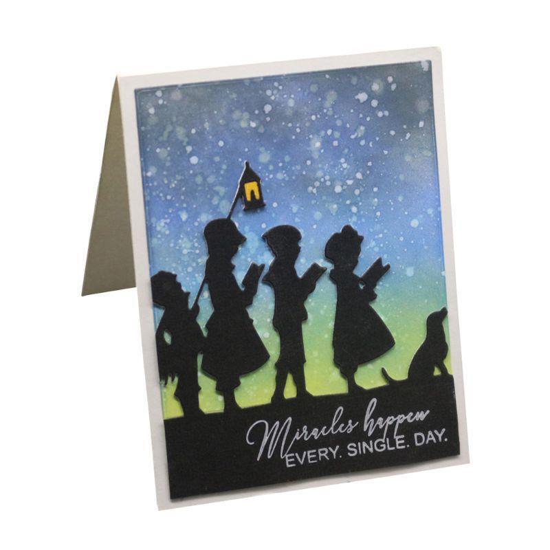 Children Reading Metal Cutting Dies Stencil Scrapbooking DIY Album Stamp Paper