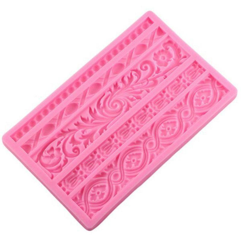 2 Pieces Baroque Style Lace Fondant Silicone Mold for Cake Cupcake Jewelry Decor