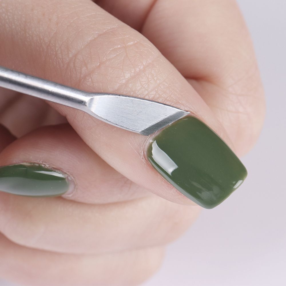 Anti-slip Handle UV Gel Stainless Steel Remover Pusher Nail Cuticle Dual-ended