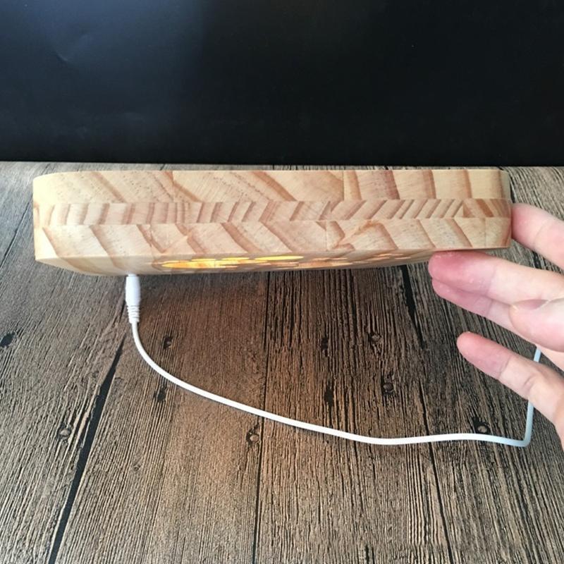 Bedside Night Light USB Lamp for Kids Room with Carved Shade for Dinning Room