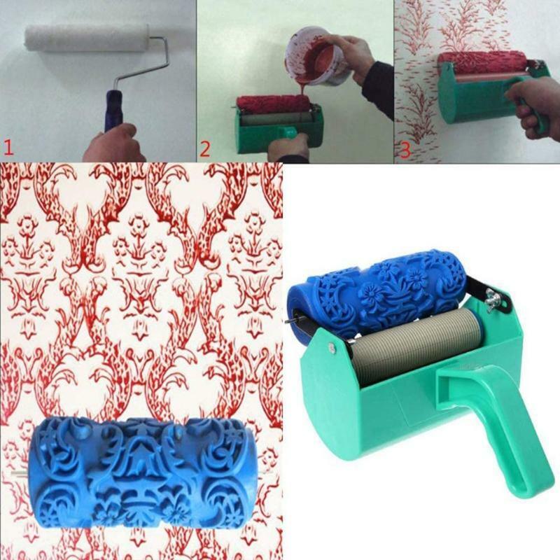 Housing Paint Rollers Texture Rubber Roller with Plastic Handle Wall Painting