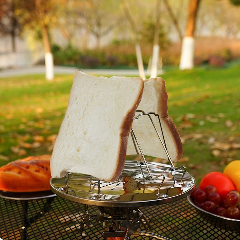 Steel Outdoor Portable Camping Baking Plate Stove Grill Toaster Tray Toast Rack