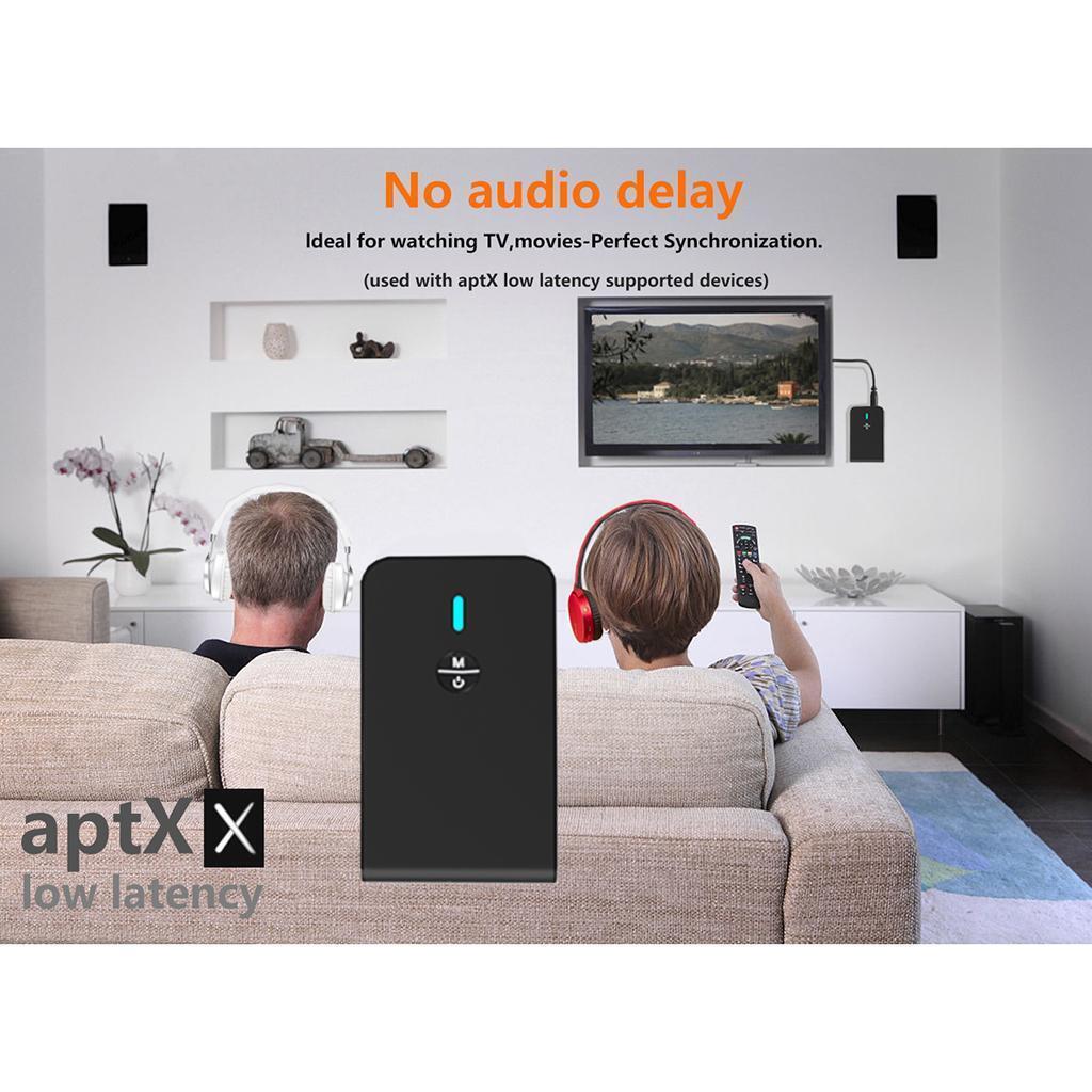 5.0 Transmitter Receiver Adapter for TV Headphone PC Audio Speaker