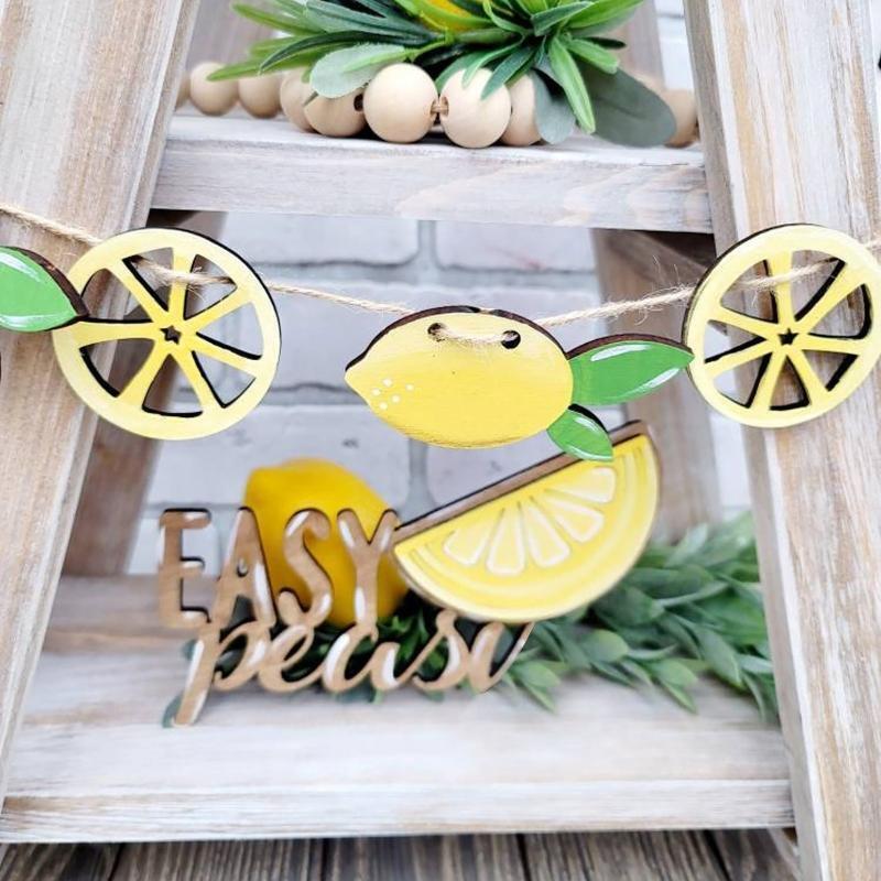 Wood Lemon Style Tiered Tray Decor 7pcs/set Mini Rustic Farmhouse Decoration