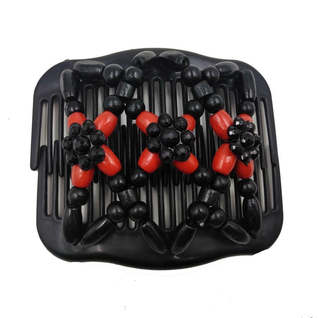 6Pcs Elastic Double  Comb with Wooden   Clip  Jewelry