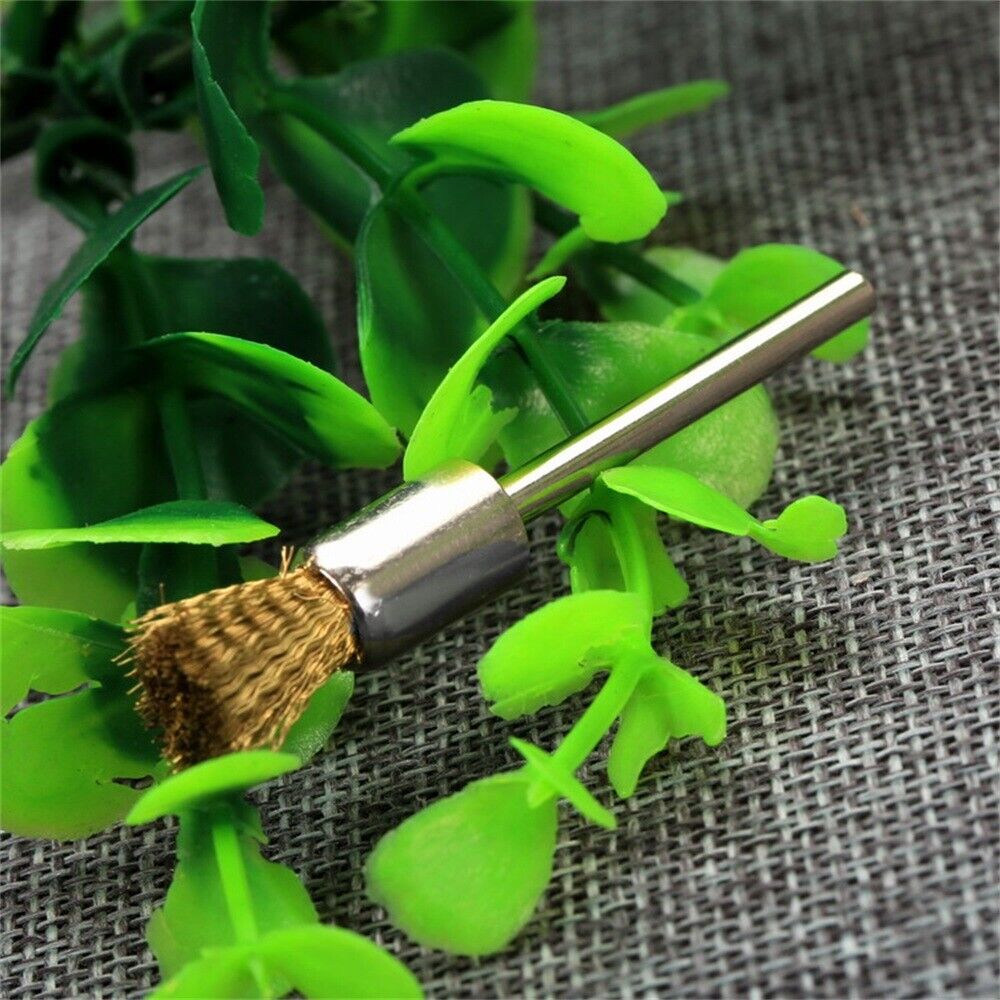 10Pcs 8mm Pen Brass Wire Brushes Cleaning Polishing Grinder Power Rotary Tool