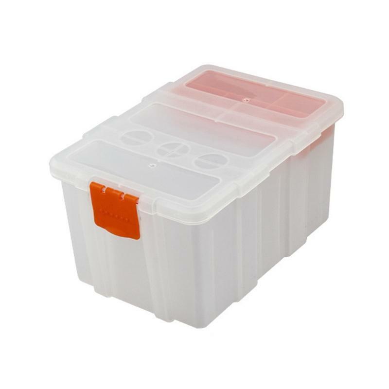 Storage Box With Locking Handle Removable Compartment for Travel Sewing Supplies