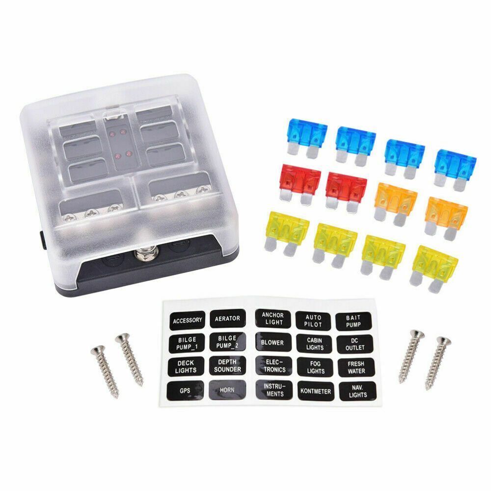 12V/24V M5 Stud Block Fuse Box Plastic Cover Car Accessory Blade Fuse Holder
