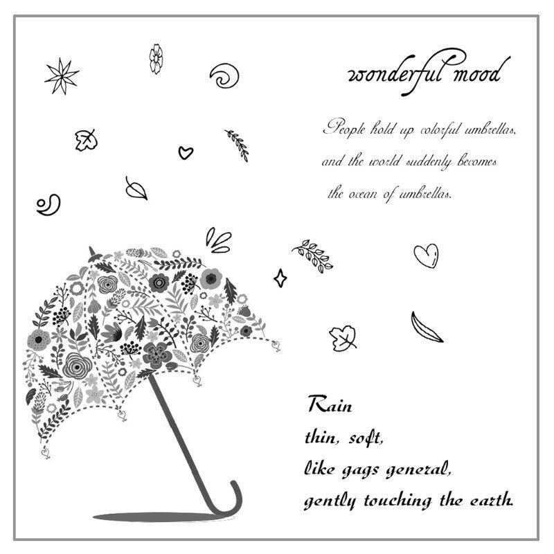 Wonderful Mood Umbrella DIY Silicone Clear Stamp Seal Scrapbook Embossing Album