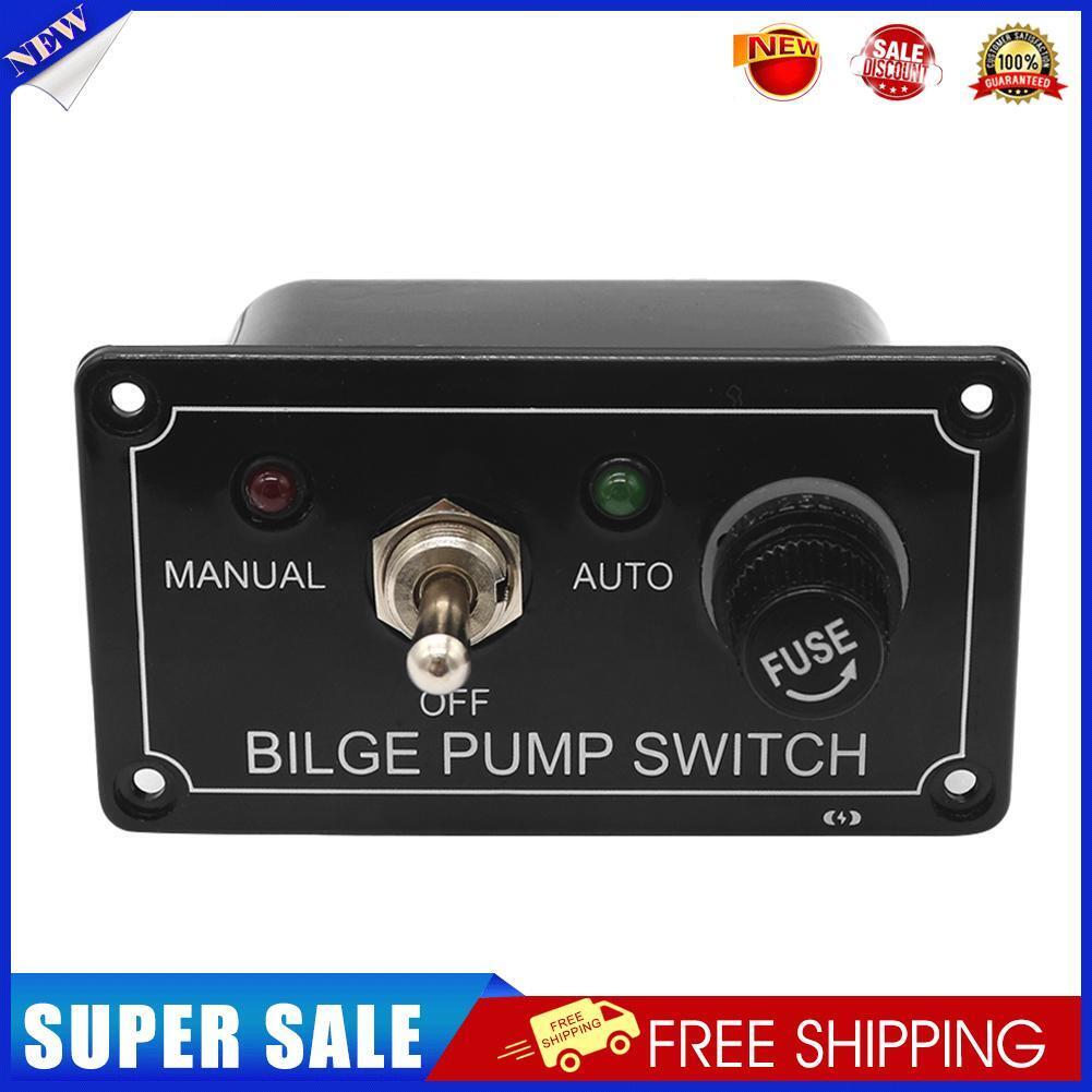 3 Way DC 12V Fused Marine Bilge Pump Switch Panel with LED Indicator Light