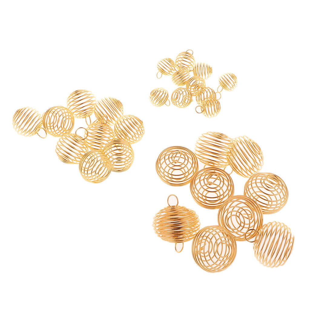 Spiral Bead Cages Bulk Pendant Charms 15mm 25mm 30mm for Jewelry