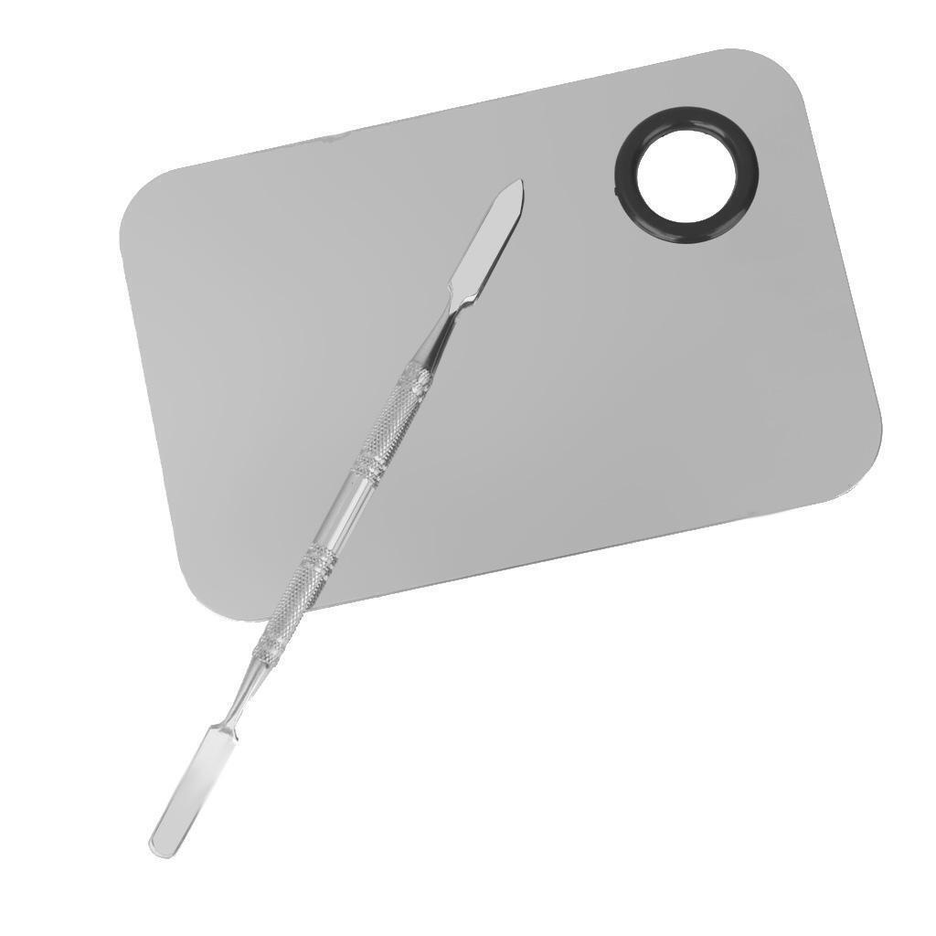 Stainless Steel Makeup Mixing Blending Palette with Spatula Cosmetic Tool