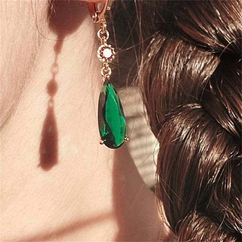 Girl Gift Anime Peripheral Green Gem Earrings Party Jewelry Women Earrings
