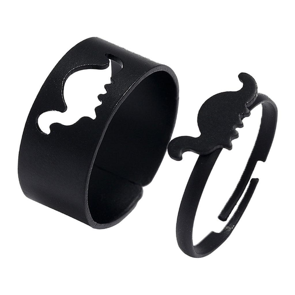 1 Pair Matching Dinosaur Couple Rings Set Stacking for Wedding Jewelry