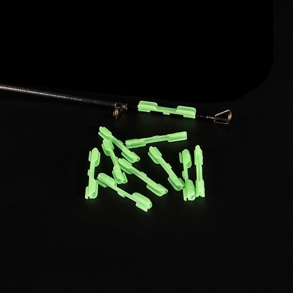 F10pcs Night Fishing Rod Tip Light Holder Fishing Tackle Accessory Clip (L)