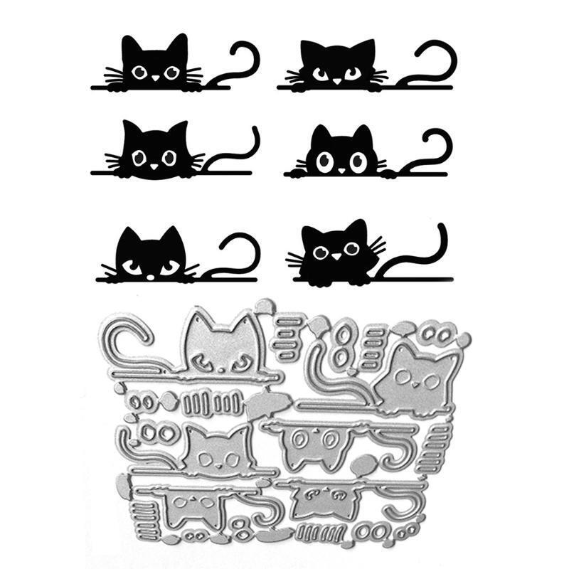 Cute Cat Shape Frame Carbon Steel Cutting Dies DIY Scrapbooking Photo Album
