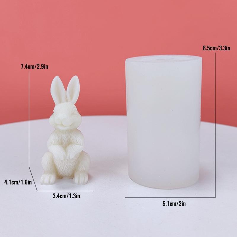 Cute Bunny Shape Silicone Candle Mold Plaster Car Fragrance Clay Mold Epoxy Mold