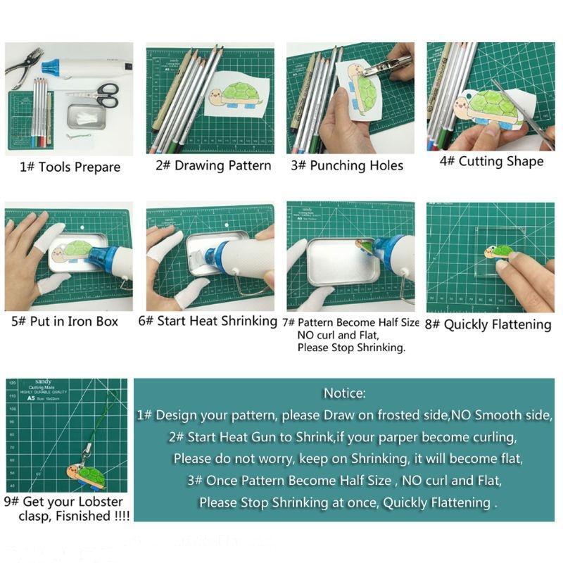 12Pcs Luminous Blank Heat Shrink Paper  Glow in the Dark Shrinks Dinks Art Craft