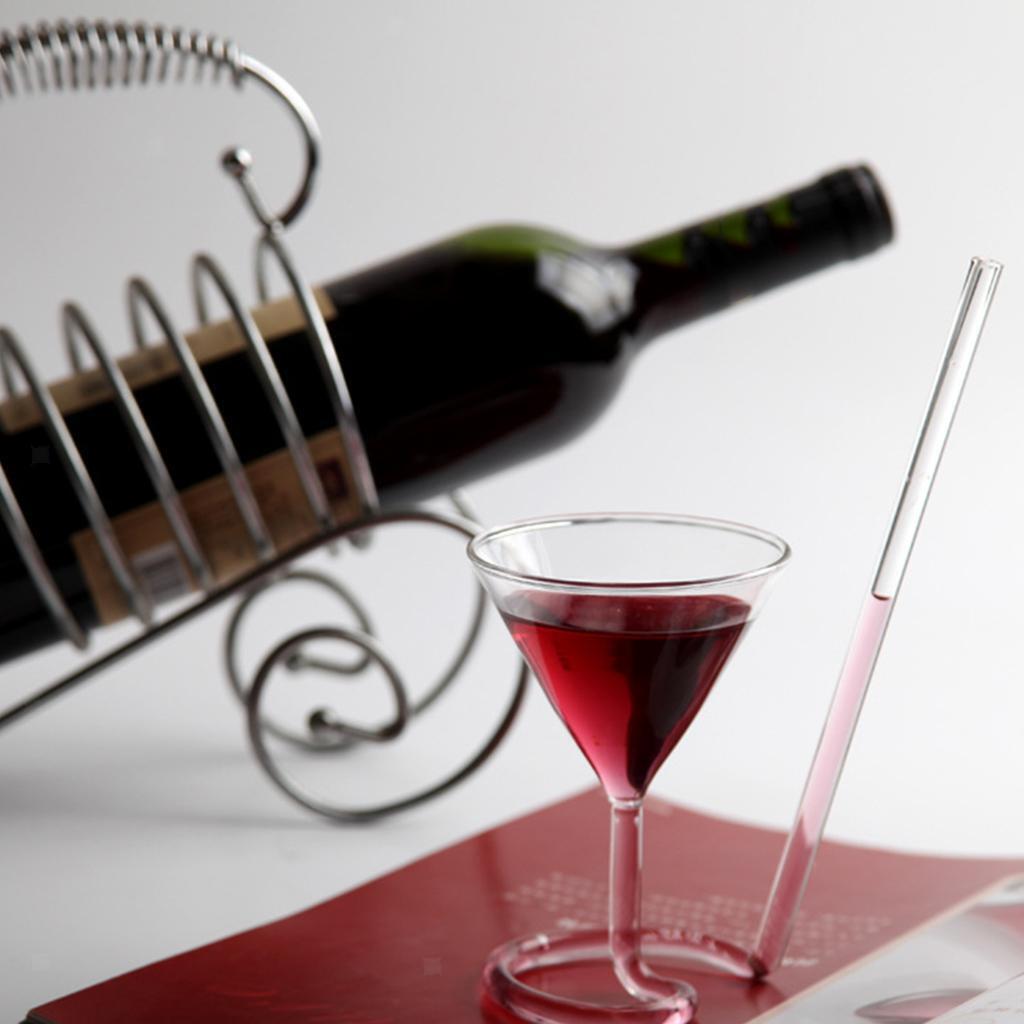 2 Piece Cocktail Glass Cup w/ Long Straw Juice Wine Cup Drinkware Tumblers