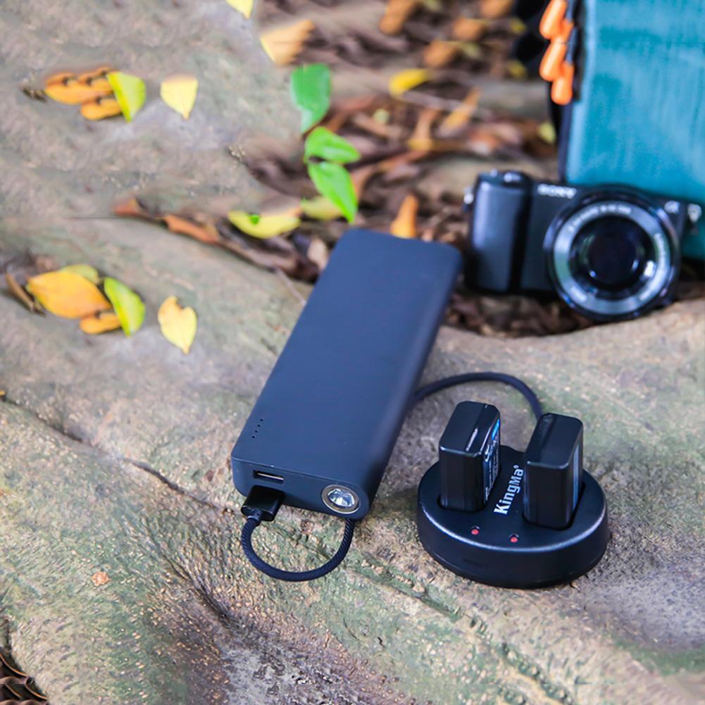 KingMa NP-FW50 Dual Slot Micro USB Battery Charger for Sony A7 A7R2 A7M2