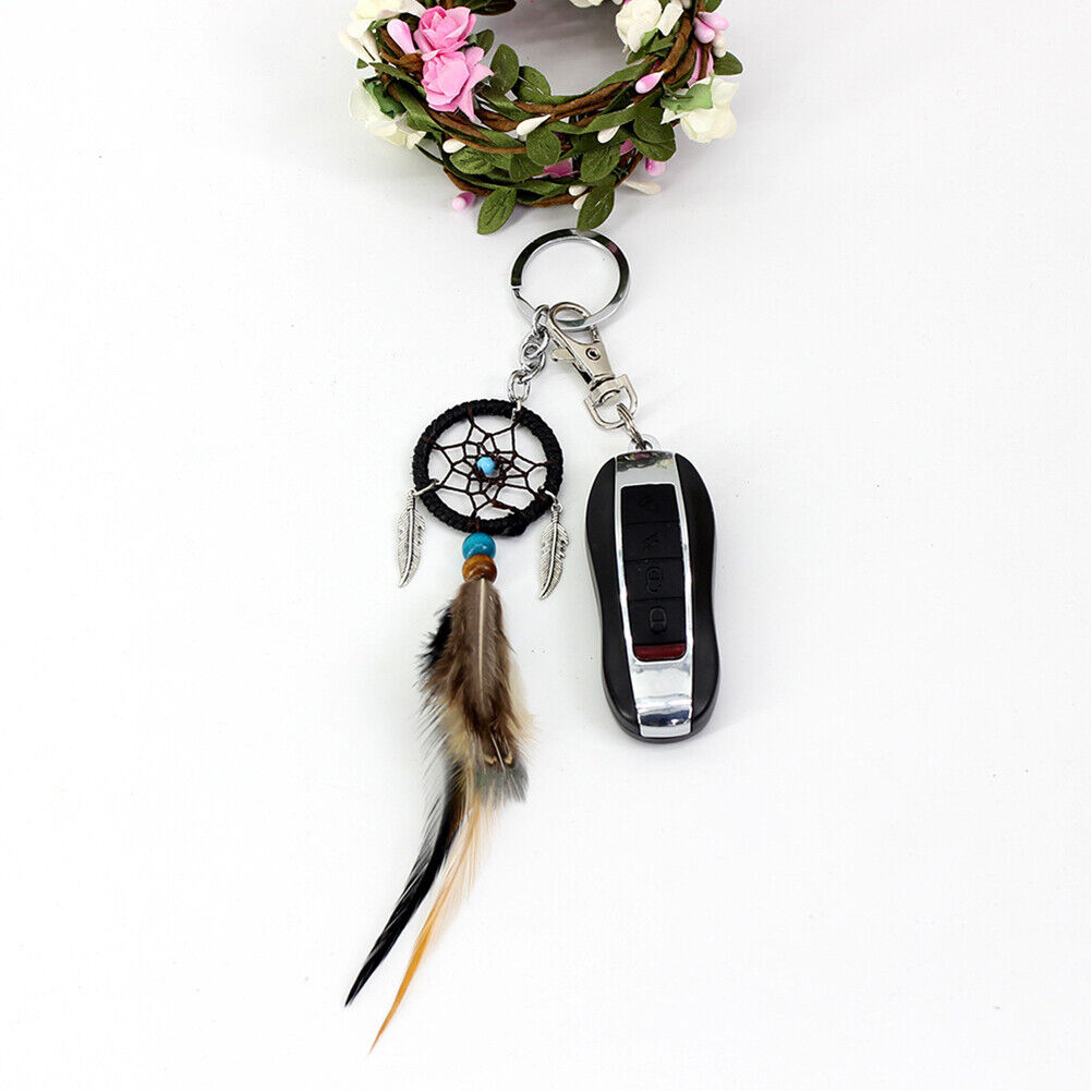 Mini Dreamcatcher Car Pendant Windbell Feather Decoration Keyring Adornment