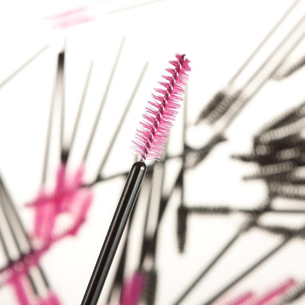 100pcs/bag Disposable Eyelash Brush Mascara Applicator Makeup Tools (Red)
