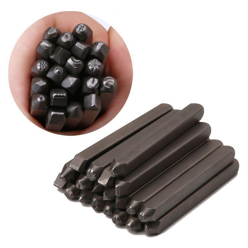 20Pcs 4mm Steel Punches Flower Leaf Stamps Jewelry Making Metal Stamping Tools
