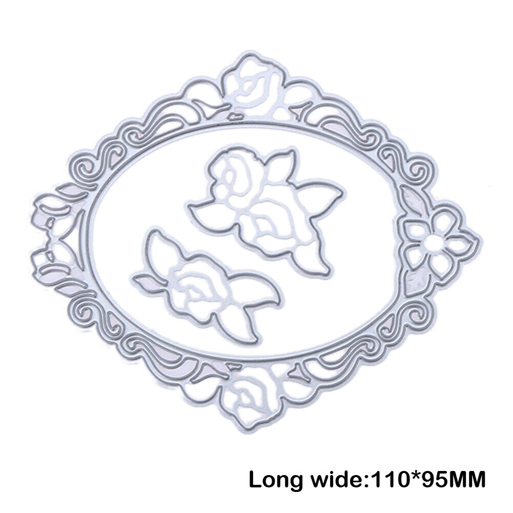 Mirror Film Rose DIY Puzzle Metal Scrapbook Embossing Cutting Die Stencils-