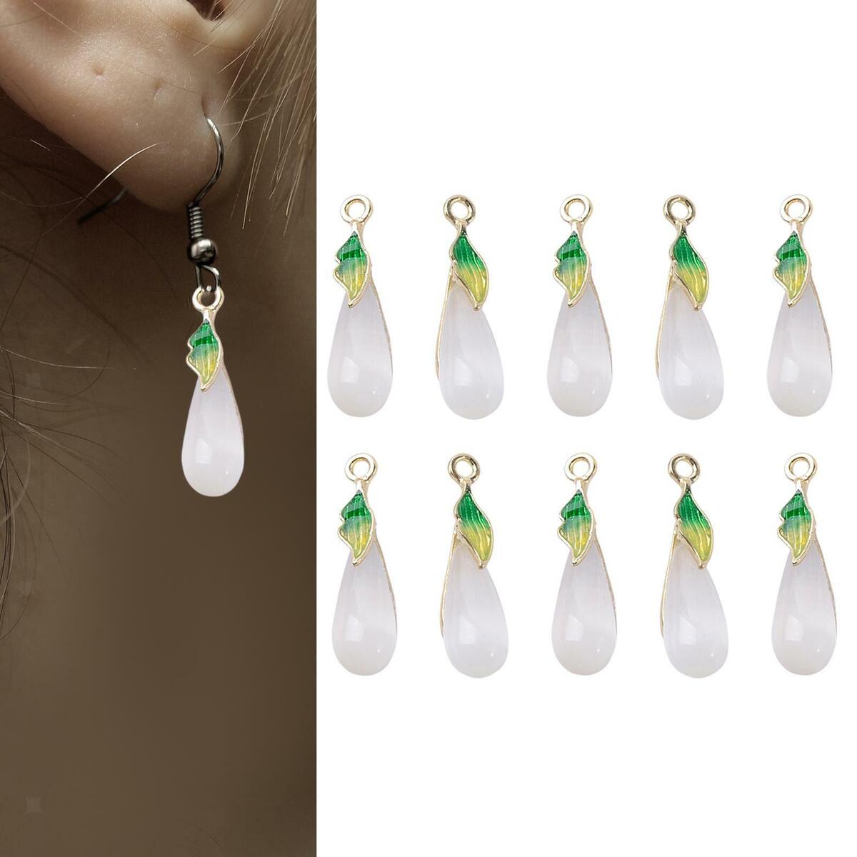 10x Teardrop Earring Charm Pendants for Handmade Key Rings Jewelry Making