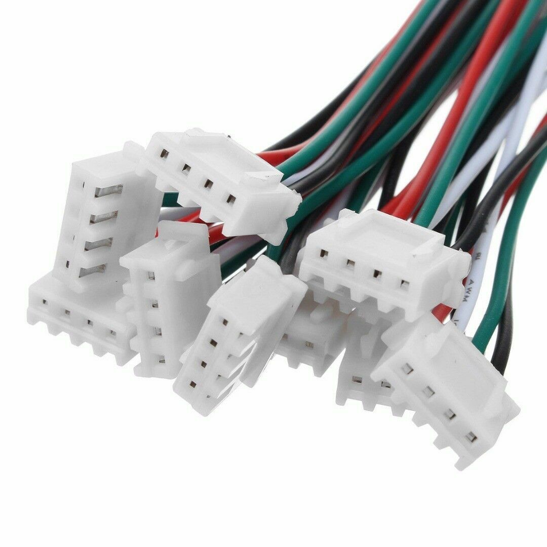 10 Set Mini Micro JST XH 2.54mm 4 Pin Connector Plug With 24AWG 1007 Wires 15cm
